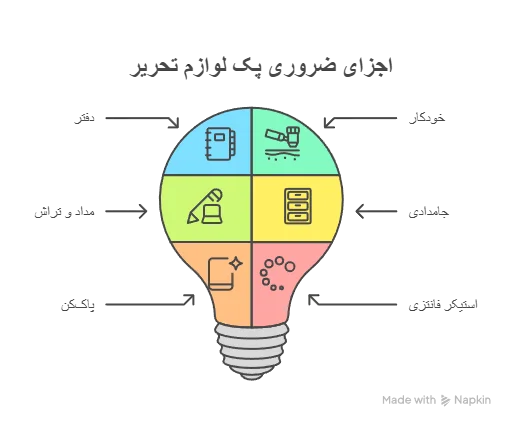 اجزای ضروری پک لوازم تحریر