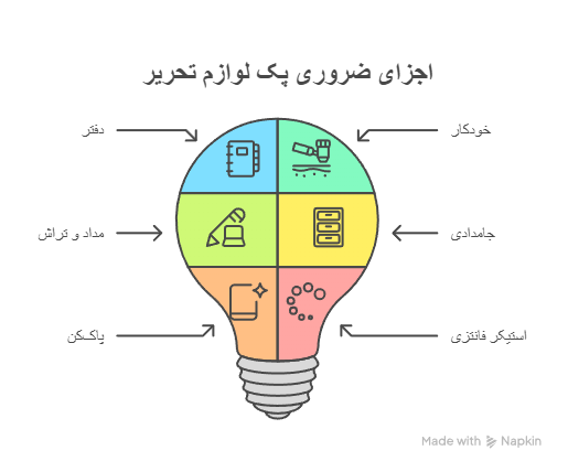 اجزای ضروری پک لوازم تحریر